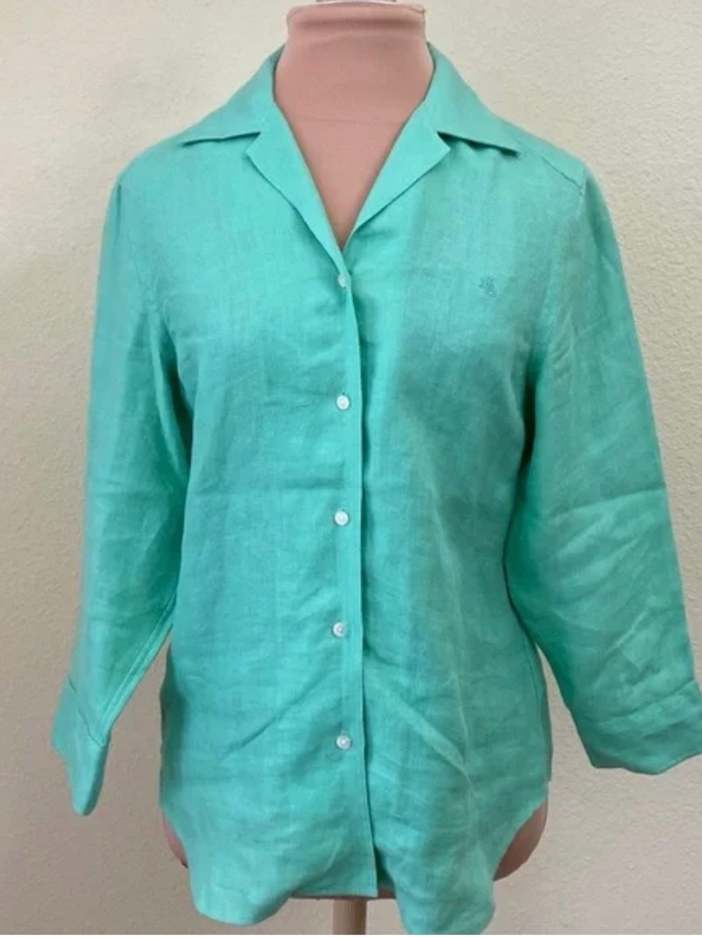 Lauren Ralph Lauren Linen Blouse with 3/4 Sleeves